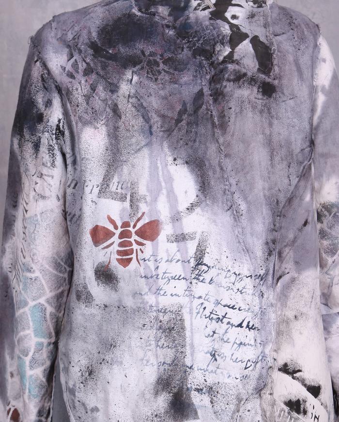 'letters from travel' hand-painted linen top