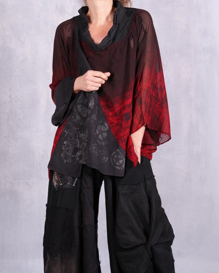 'timeless with a twist' kimono style one size asymmetrical top