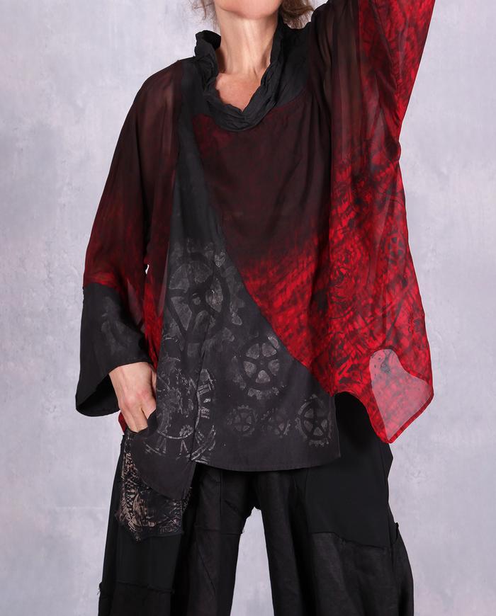 'timeless with a twist' kimono style one size asymmetrical top