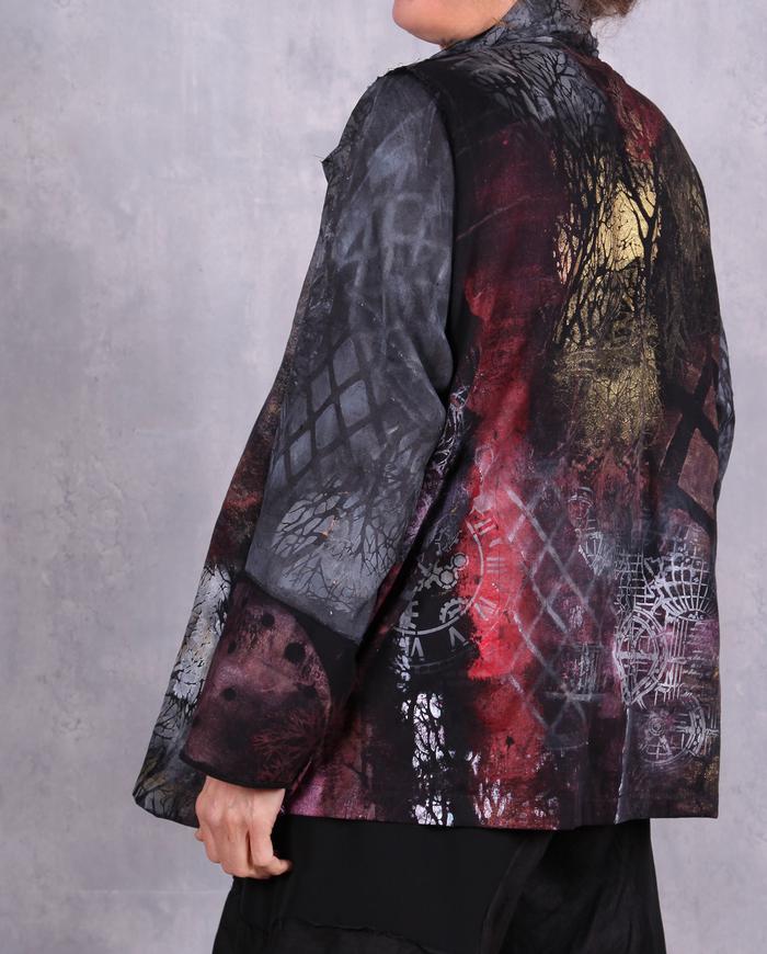 'a tale of the night' lightweight hand-painted art jacket