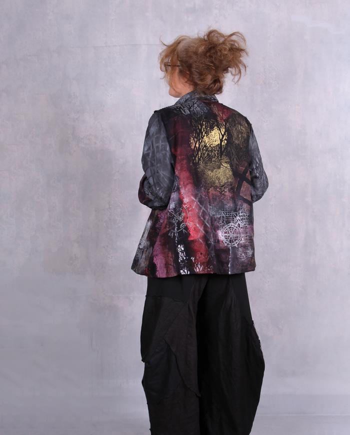 'a tale of the night' lightweight hand-painted art jacket