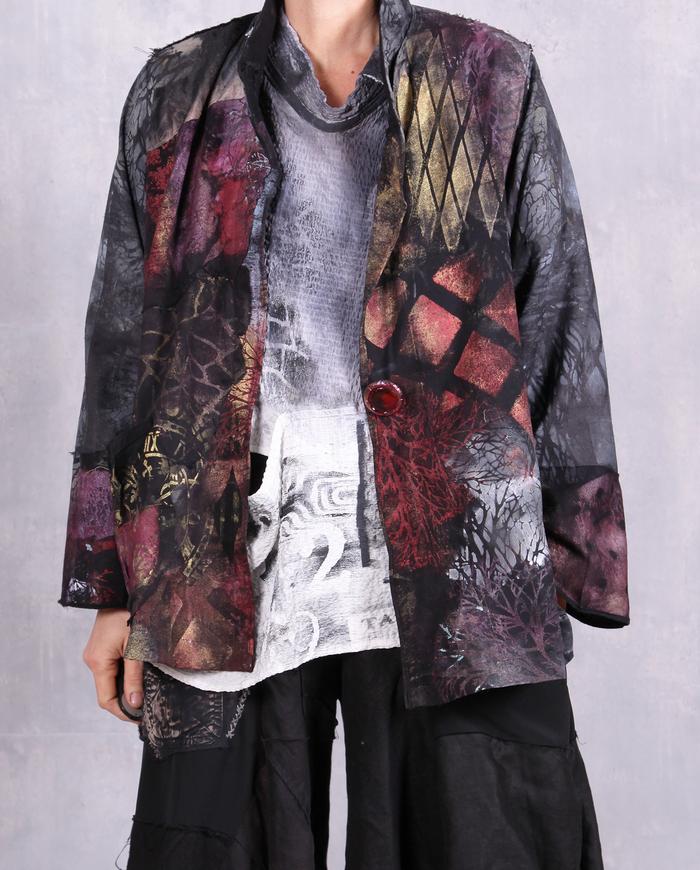 'a tale of the night' lightweight hand-painted art jacket