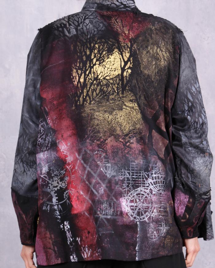 'a tale of the night' lightweight hand-painted art jacket