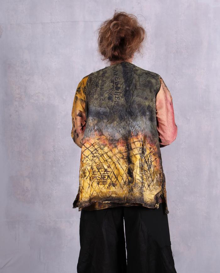 'faint memories' crinkled silk art vest