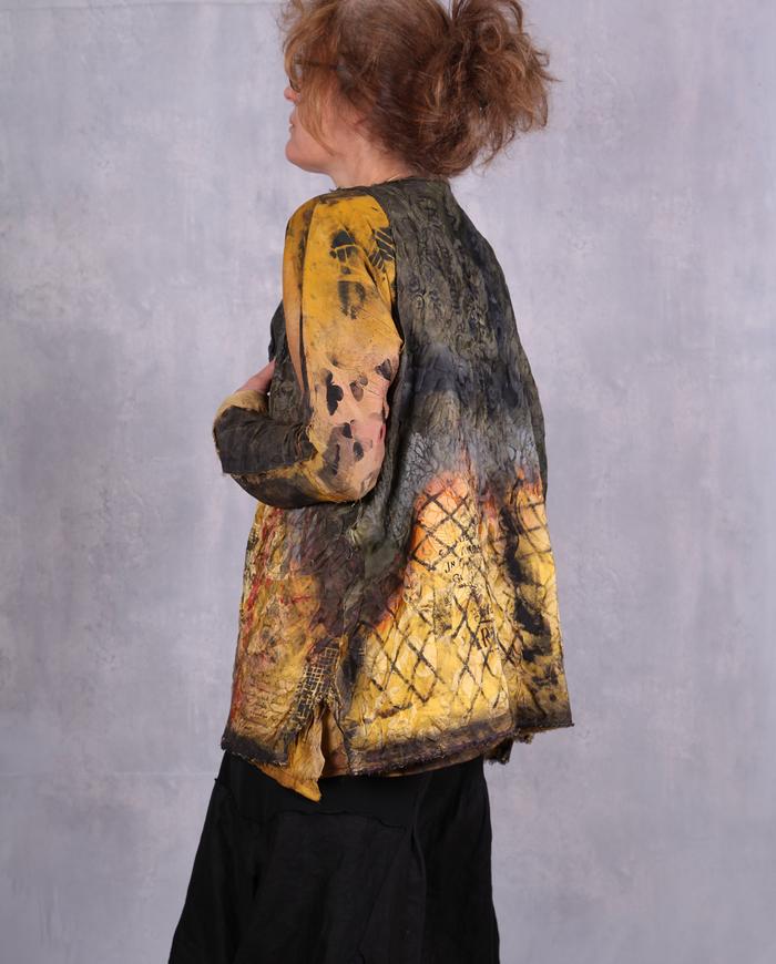 'faint memories' crinkled silk art vest