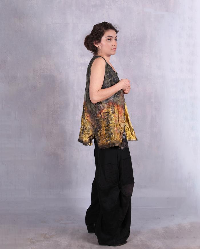 'faint memories' crinkled silk art vest