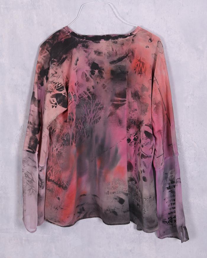 'a fleeting dream' painted silk blouse